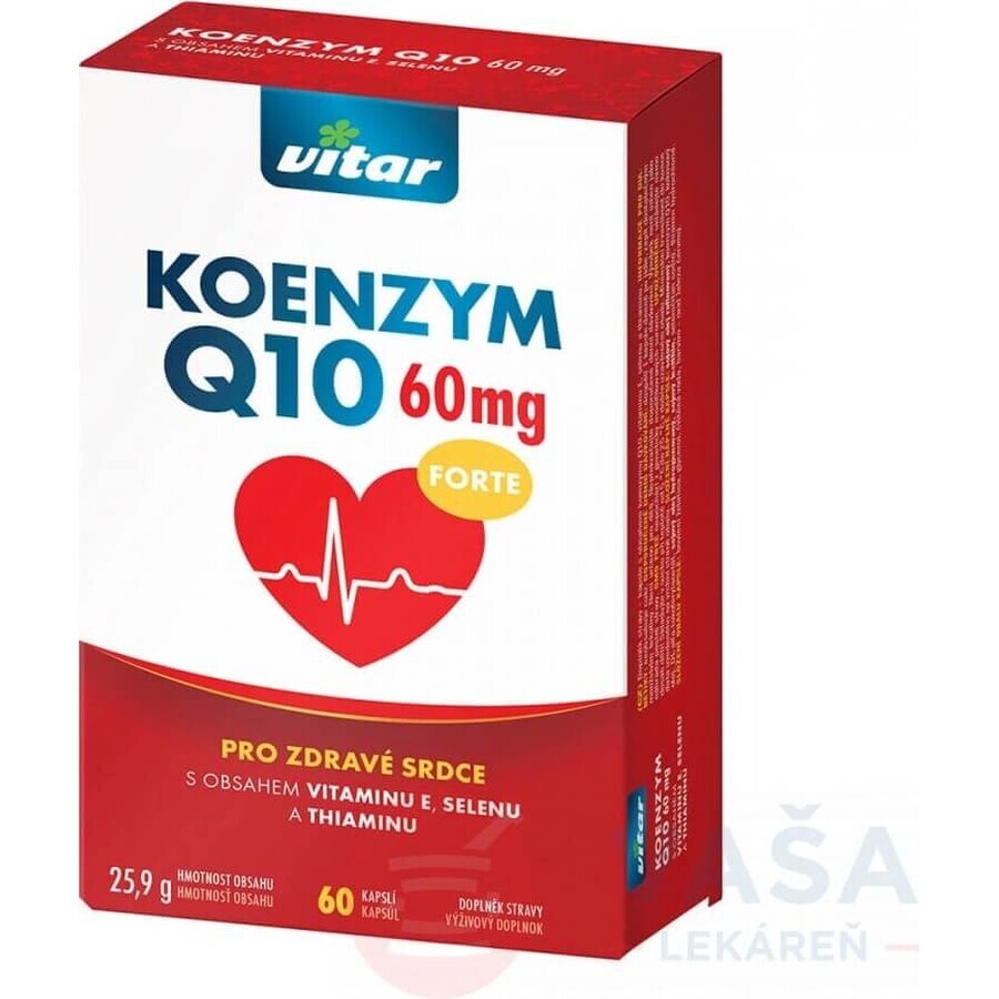 KOENZYM Q10 60 mg FORTE 1×60 cps avec vitamine E et sélénium