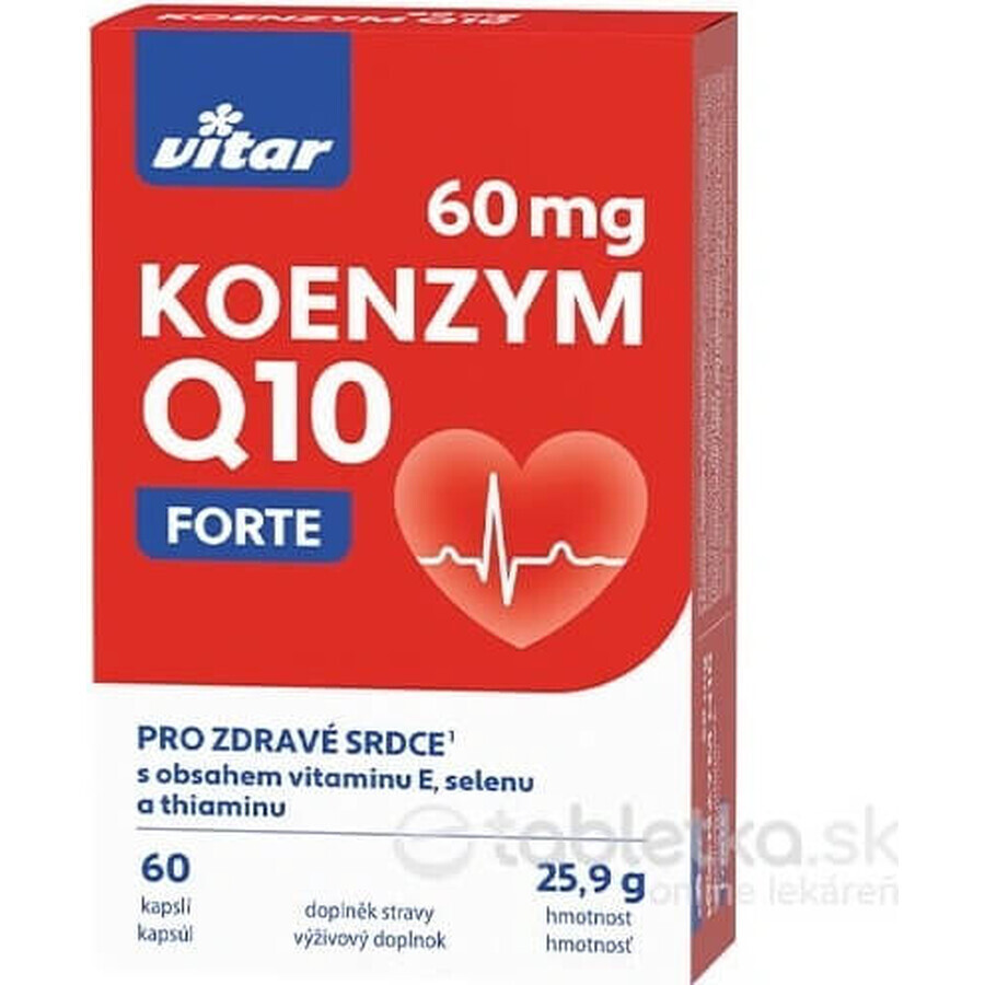 KOENZYM Q10 60 mg FORTE 1×60 cps avec vitamine E et sélénium