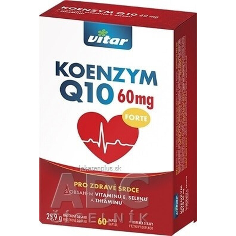 KOENZYM Q10 60 mg FORTE 1×60 cps avec vitamine E et sélénium