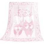 Manta infantil NELA 1023/010 100x140cm búho rosa 1×1 ud, manta bebé