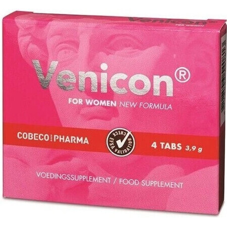 Cobeco comprimidos afrodisíacos Venicon Women 1×4 tbl, para mujer