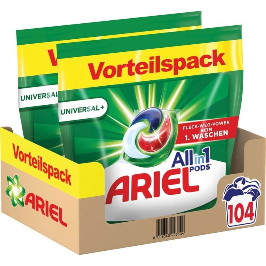 Ariel Gel-Tabletten 104 Stück Universal+ 1×104 Stück, Gel-Kapseln