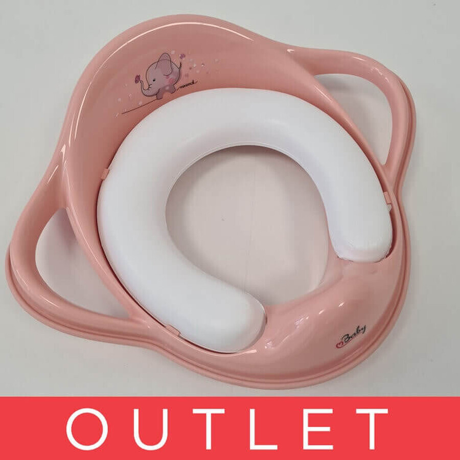 MALTEX Réducteur de toilette souple avec poignées Elephant Minimal - peach rose 1×1 pc, réducteur de toilette