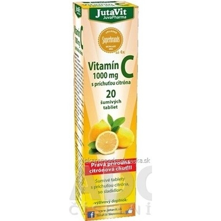 JutaVit Vitamina C 1000 mg 1×20 pcs, comprimidos efervescentes con sabor a limón