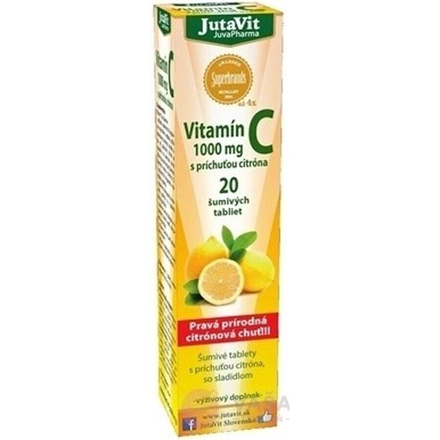 JutaVit Vitamina C 1000 mg 1×20 pcs, comprimidos efervescentes con sabor a limón