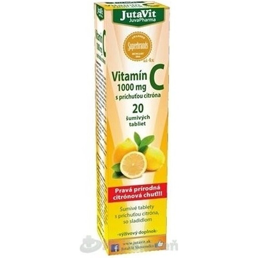 JutaVit Vitamina C 1000 mg 1×20 pcs, comprimidos efervescentes con sabor a limón