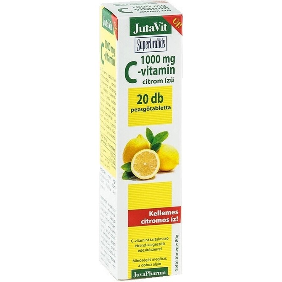 JutaVit Vitamina C 1000 mg 1×20 pcs, comprimidos efervescentes con sabor a limón