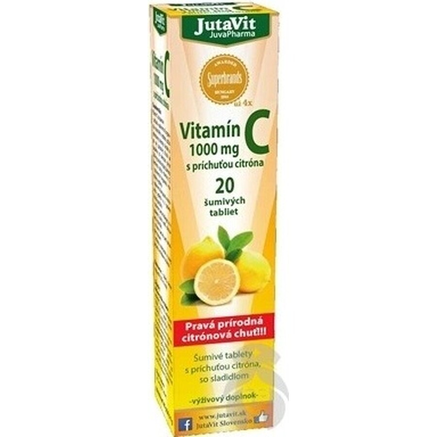 JutaVit Vitamina C 1000 mg 1×20 pcs, comprimidos efervescentes con sabor a limón