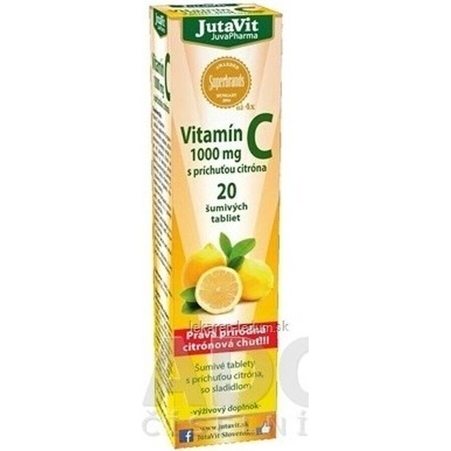 JutaVit Vitamina C 1000 mg 1×20 pcs, comprimidos efervescentes con sabor a limón