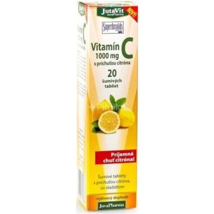 JutaVit Vitamina C 1000 mg 1×20 pcs, comprimidos efervescentes con sabor a limón