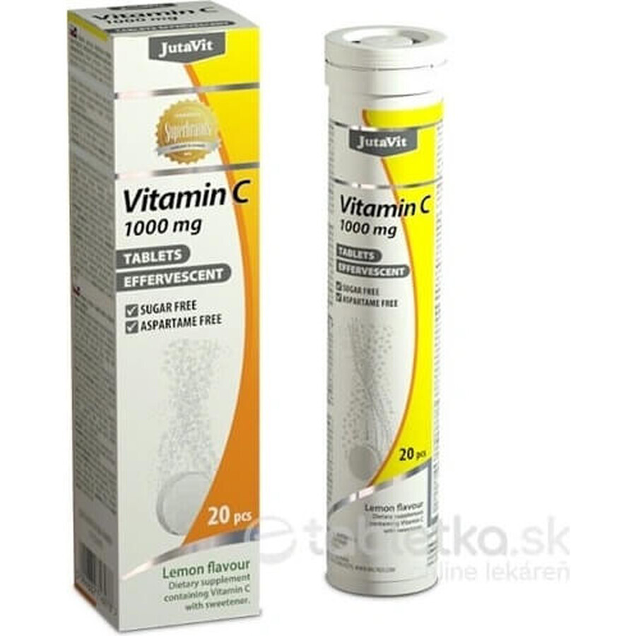 JutaVit Vitamina C 1000 mg 1×20 pcs, comprimidos efervescentes con sabor a limón