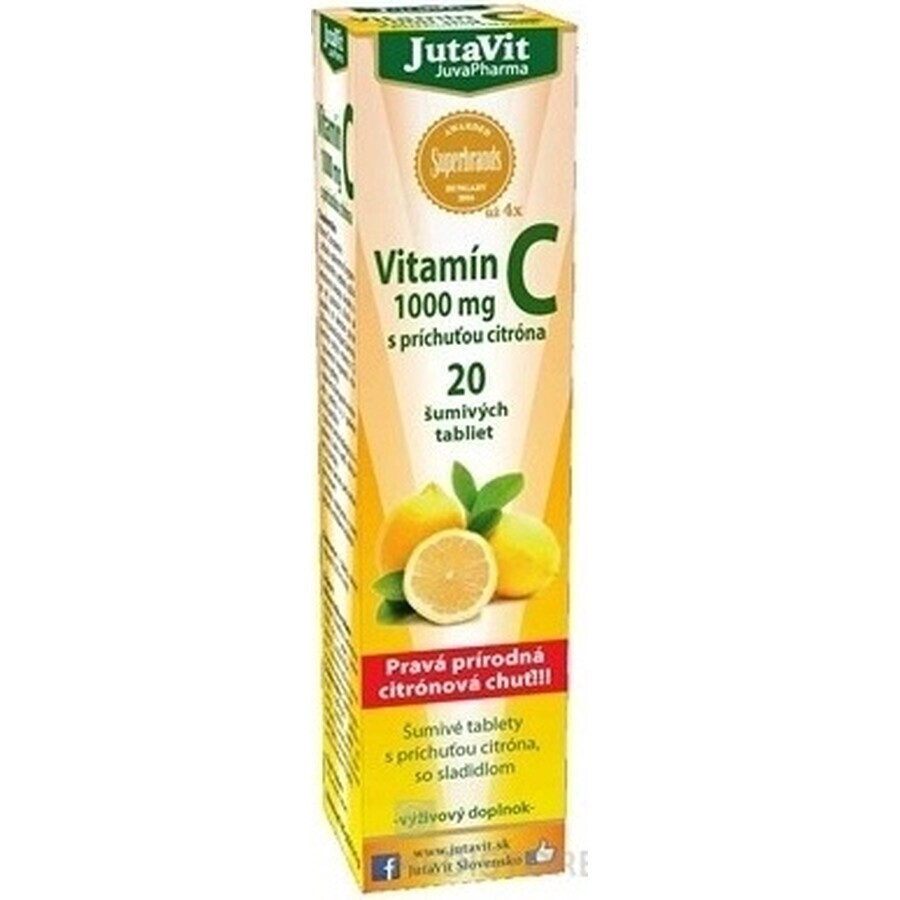 JutaVit Vitamina C 1000 mg 1×20 pcs, comprimidos efervescentes con sabor a limón