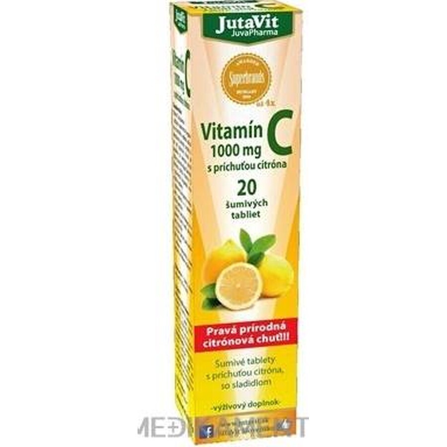 JutaVit Vitamina C 1000 mg 1×20 pcs, comprimidos efervescentes con sabor a limón