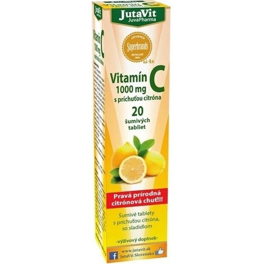 JutaVit Vitamina C 1000 mg 1×20 pcs, comprimidos efervescentes con sabor a limón