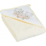 TEGA BABY Teddy towel with hood 100x100cm 100% light beige 1×1 pc