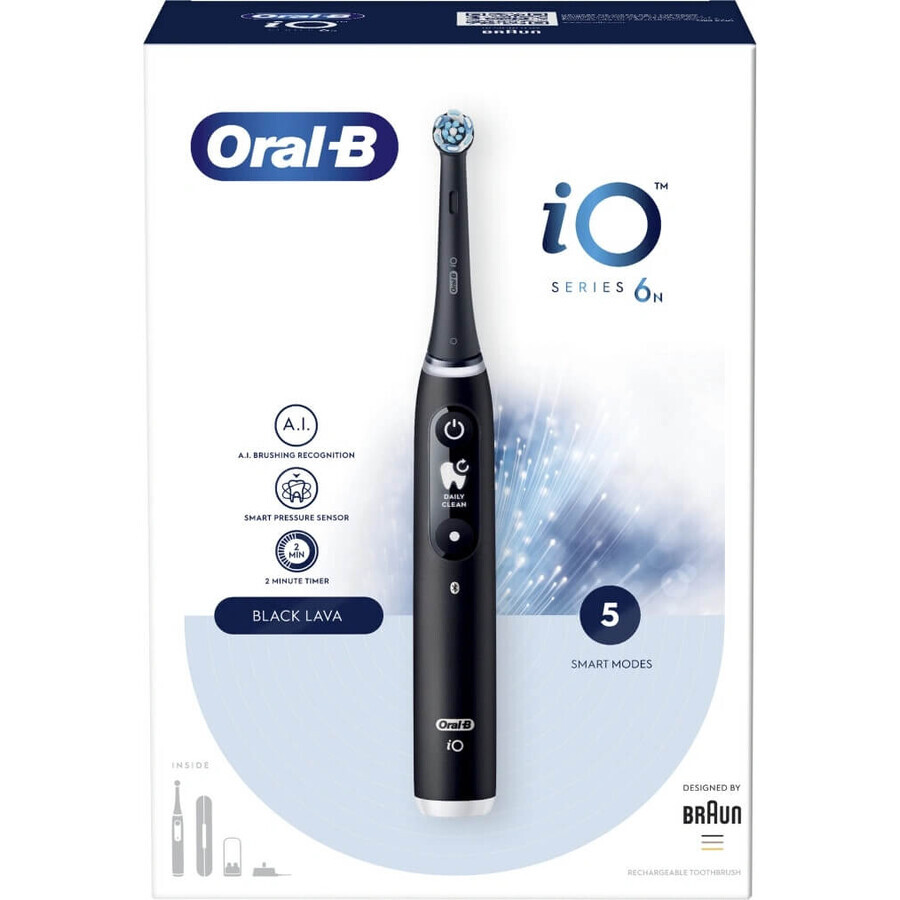 Oral B Oral B iO Series 6 Zwart 1×1 elektrische tandenborstel, elektrische tandenborstel