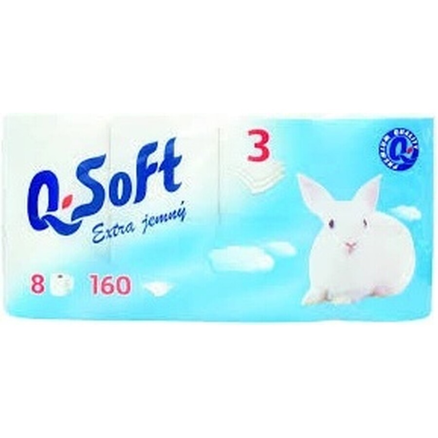 Q SOFT Wit 3-laags toiletpapier wit 1×8 stuks, 160 stuks