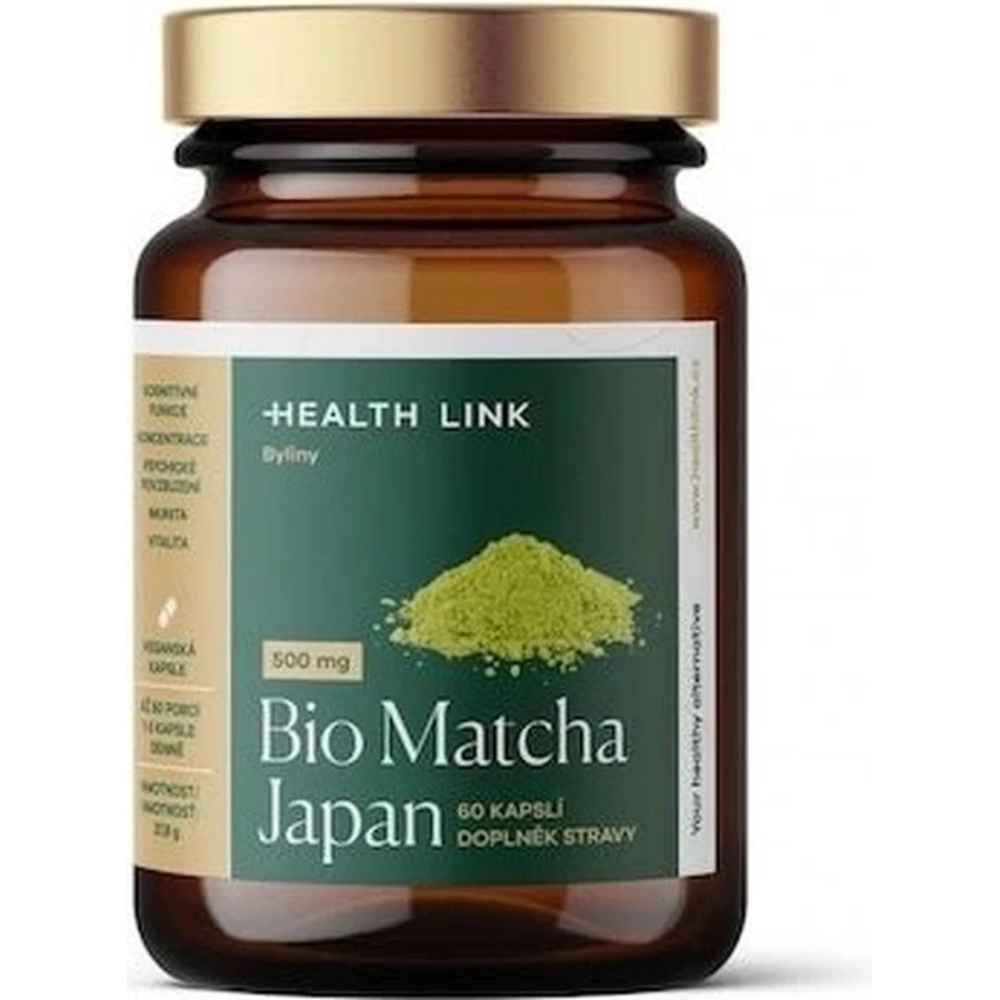 HEALTH LINK BIO Matcha Organic Matcha Japan 500 mg 1×60 cps, complemento alimenticio