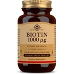 Solgar Biotina 1000 μg Para cabello y piel 50 cápsulas 1×50 cps, complemento alimenticio.