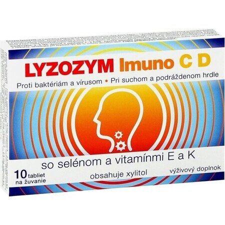 LYZOZYM Imuno C D con selenio y vitaminas E y K 10 tbl. para masticar 1×10 tbl. para masticar