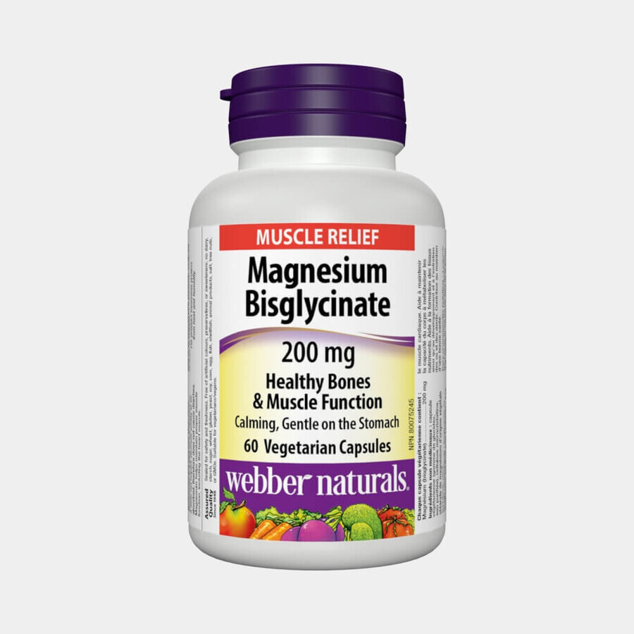 WEBBER NATURALS Magnesio bisglicinato 200 mg 1×60 cps, integratore alimentare