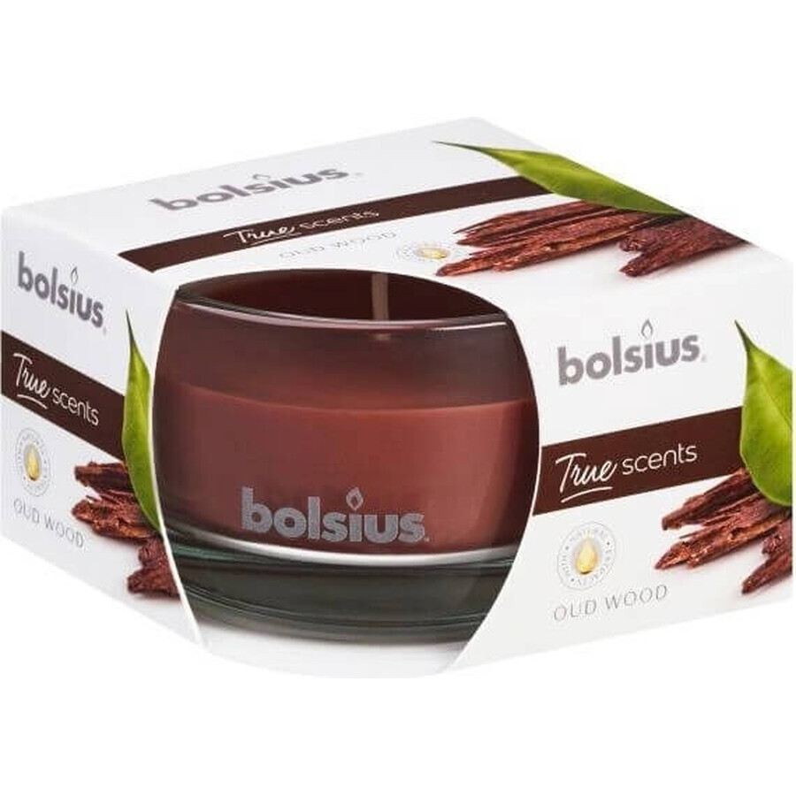 Bolsius Aromatic 2.0 sticlă 80x50mm lemn de oud, lumânare parfumată 1×1 buc, lumânare parfumată