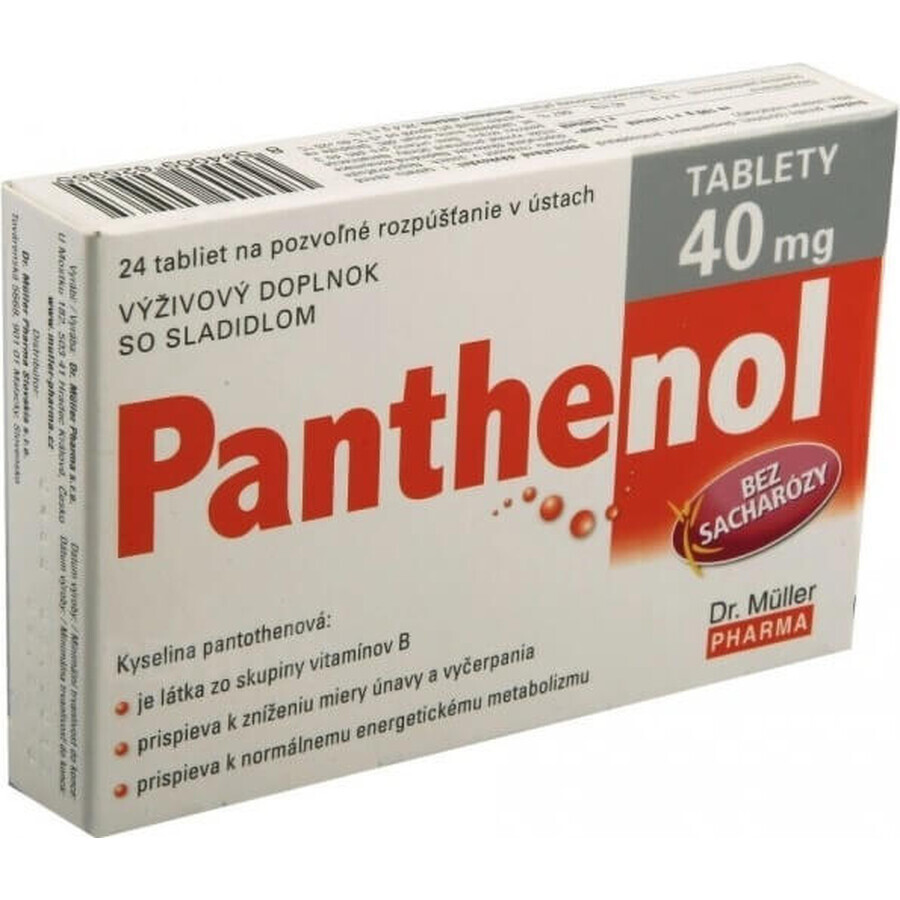 Dr Müller PANTHENOL 40 MG 1×24 tbl, complemento alimenticio