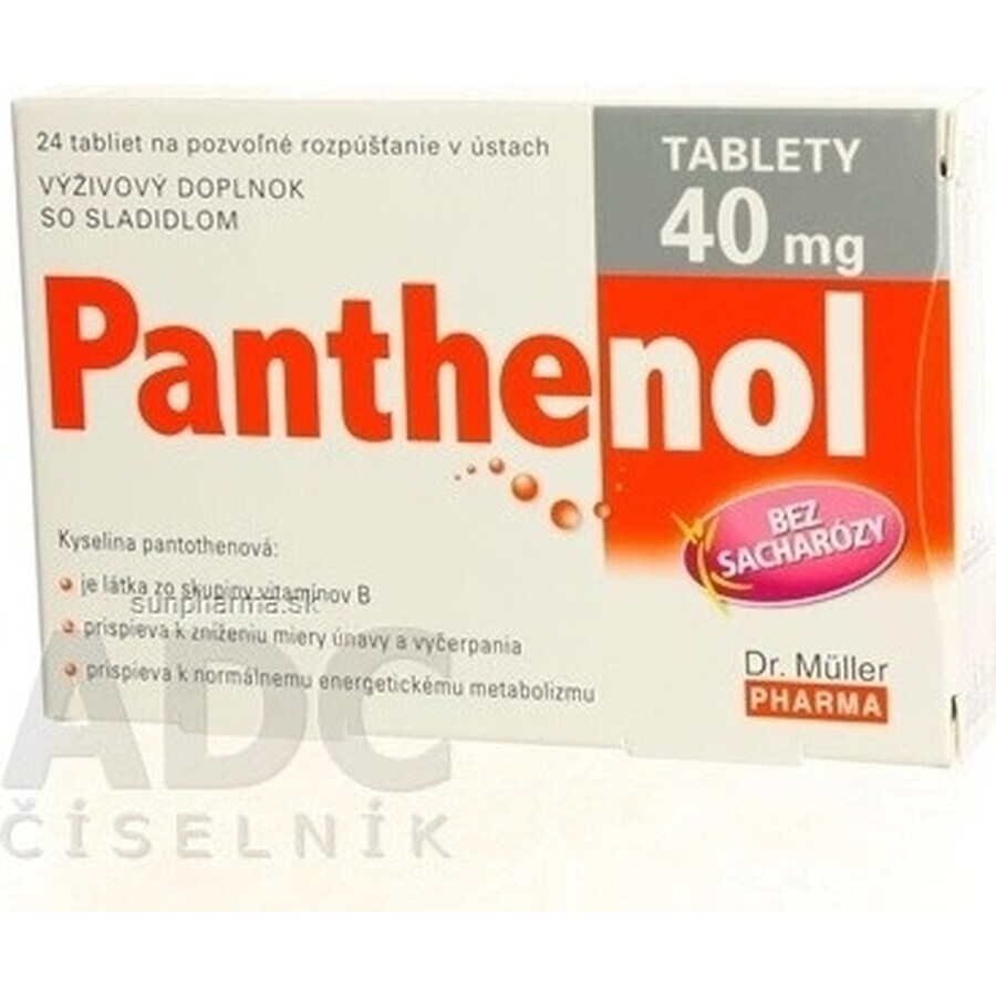 Dr Müller PANTHENOL 40 MG 1×24 tbl, complemento alimenticio