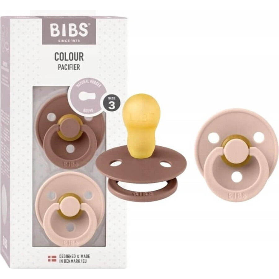 BIBS Suzete din cauciuc natural colorat Woodchuck/blush 1×2 buc, mărimea 2