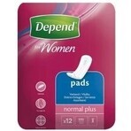 DEPEND NORMAL PLUS 1×12 pcs, incontinence pads 10×28 cm