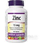 WEBBER NATURALS Zinc 15 mg 1×90 tbl, complément alimentaire