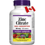 WEBBER NATURALS Zinc 15 mg 1×90 tbl, complément alimentaire