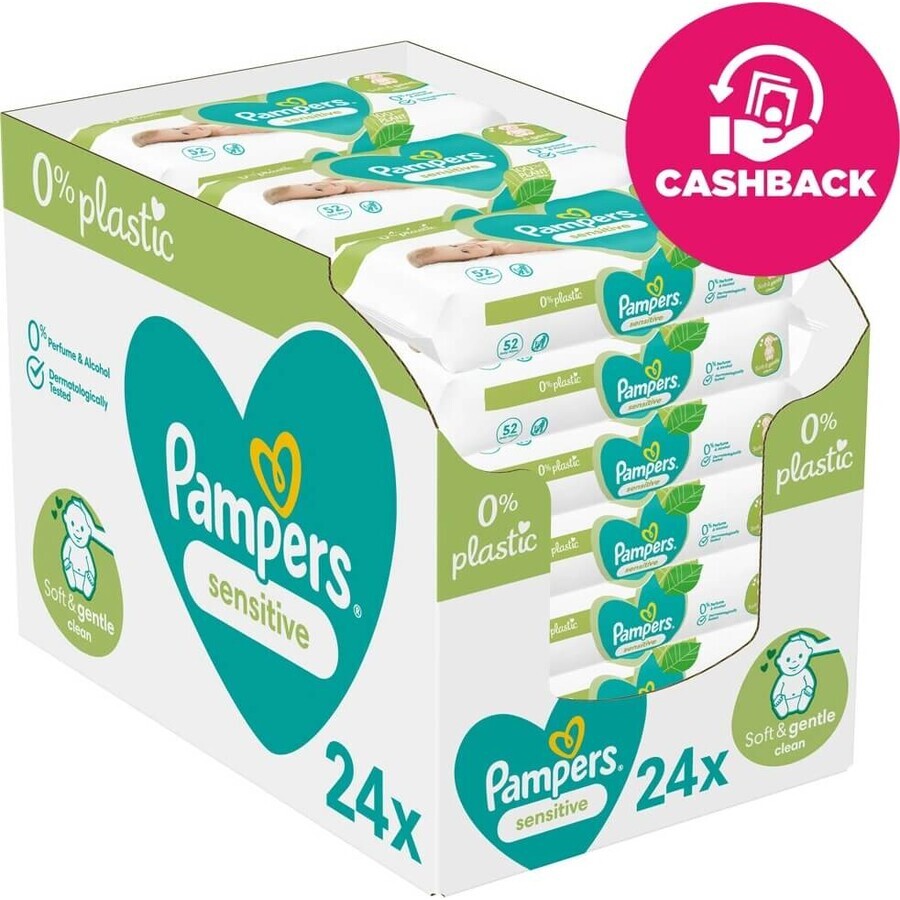 Pampers Sensitive Caja Toallitas Sin Plástico 24x52pcs 24×52 pcs