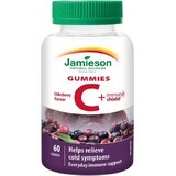 JAMIESON VITAMIN C + IMUNE SHIELD GUMMIES 1×60 pcs, pastillas para chupar con sabor a flor de saúco