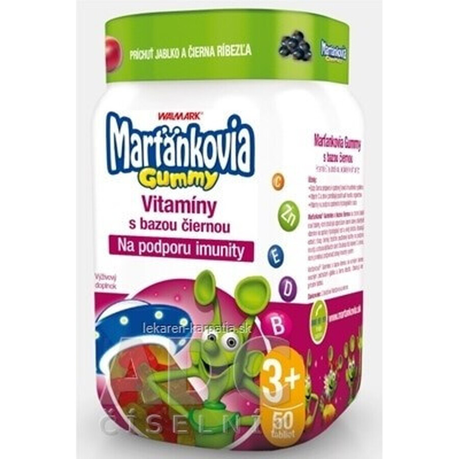 WALMARK Martian gummy vitamins with black elderberry 1×50 pieces, apple and blackcurrant flavor