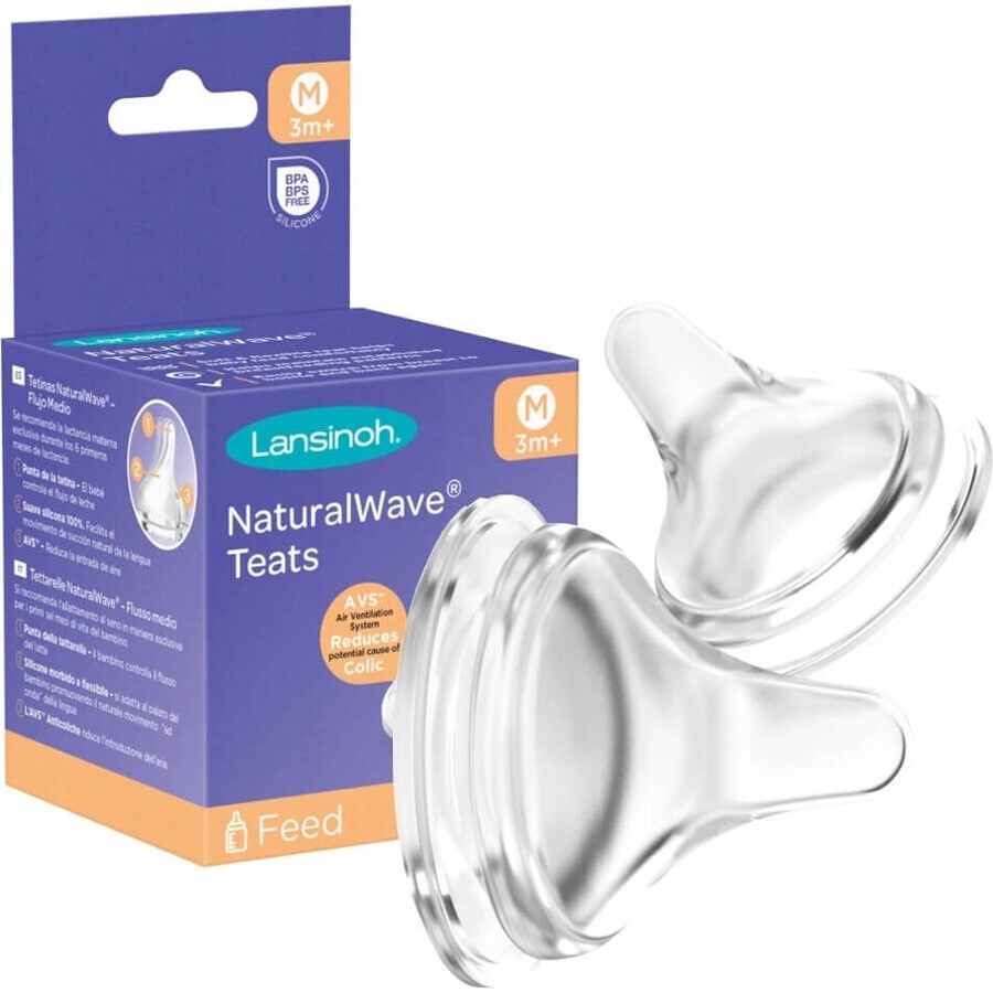 LANSINOH NaturalWaveTM S 1×2 pcs NaturalWaveTM S 1×2 pcs, silicone pacifier