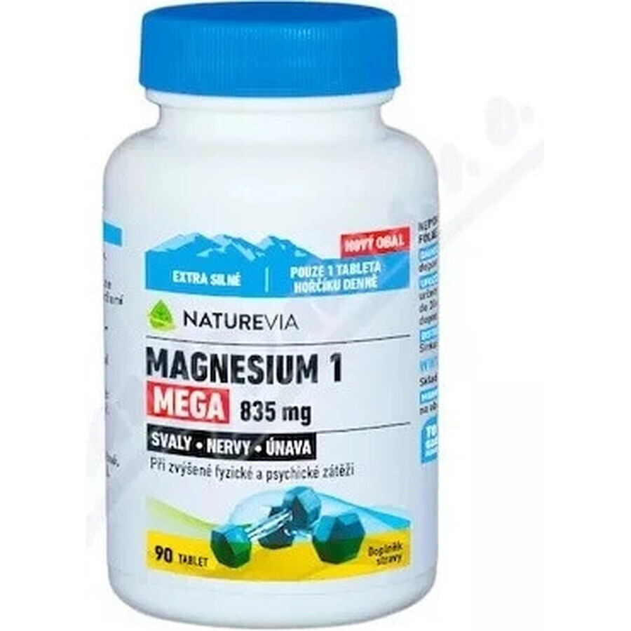 NATUREVIA MAGNESIO 1 MEGA 835 mg 1×90 tbl, magnesio