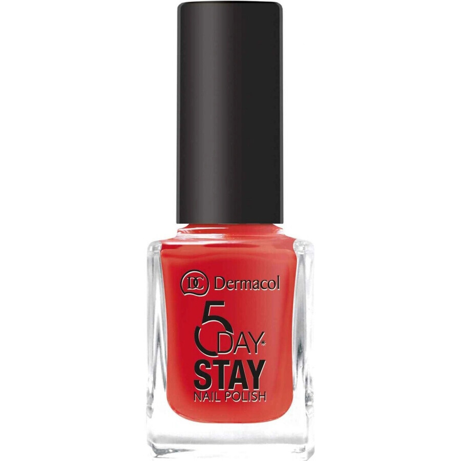 Dermacol Laca Uñas Larga Duración 5 Días de Permanencia nº 21 Rojo Monroe 1×11 ml, esmalte de uñas