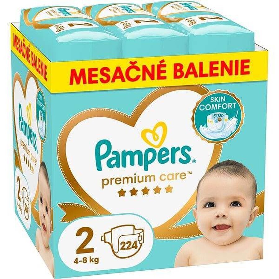 Pampers Premium MBP S2 224 Stück (4-8kg) 1×224 Stück Windeln