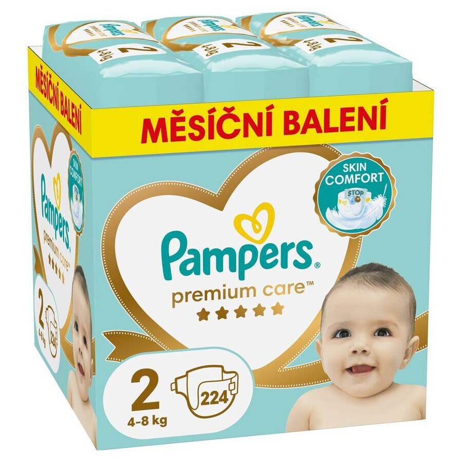 Pampers Premium MBP S2 224 Stück (4-8kg) 1×224 Stück Windeln