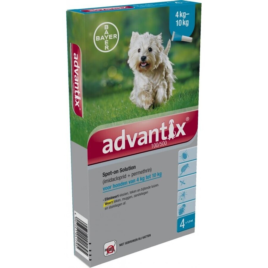 Advantix Spot-on para perros de 4 a 10 kg (4 pipetas) 4x1 ml