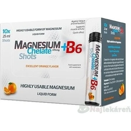 MAGNESIUM Chelated MAGNESIUM + B6 orange SALUTEM 1×10 stuks, voedingssupplement
