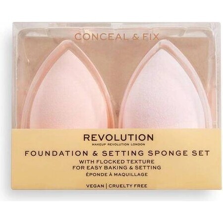 Revolution Conceal & Fix Setting Set 1×1 éponge de maquillage