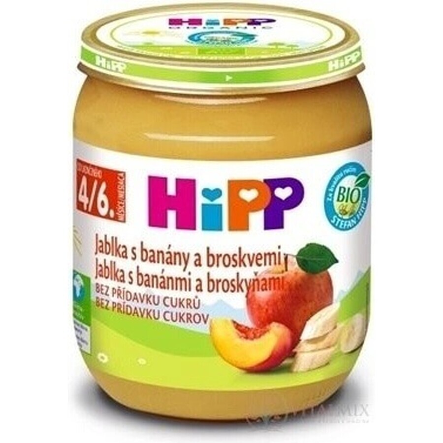 HiPP 100% Fruit Appels, Bananen en Perziken 1×125 g, fruitsnack voor kinderen