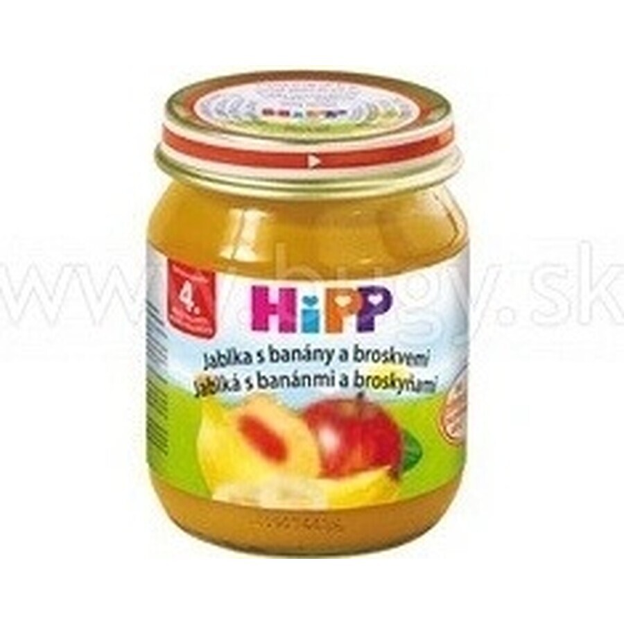 HiPP 100% Fruit Appels, Bananen en Perziken 1×125 g, fruitsnack voor kinderen