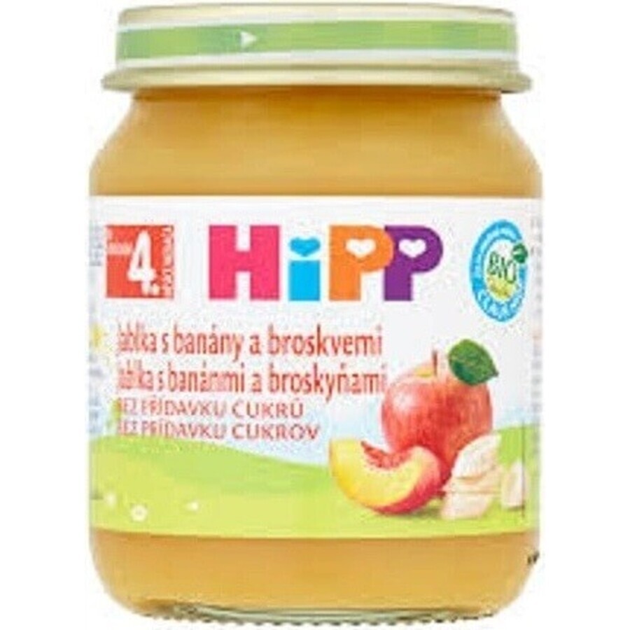 HiPP 100% Fruit Appels, Bananen en Perziken 1×125 g, fruitsnack voor kinderen