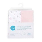 Funda de colchón CEBA Change Rosa Caramelo+Rosa Estrellas 1×2 piezas, tamaño 50x70-80 cm