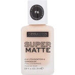 Revolution Relove, Base de Maquillaje Supermatte F6, maquillaje 1×24 ml, maquillaje