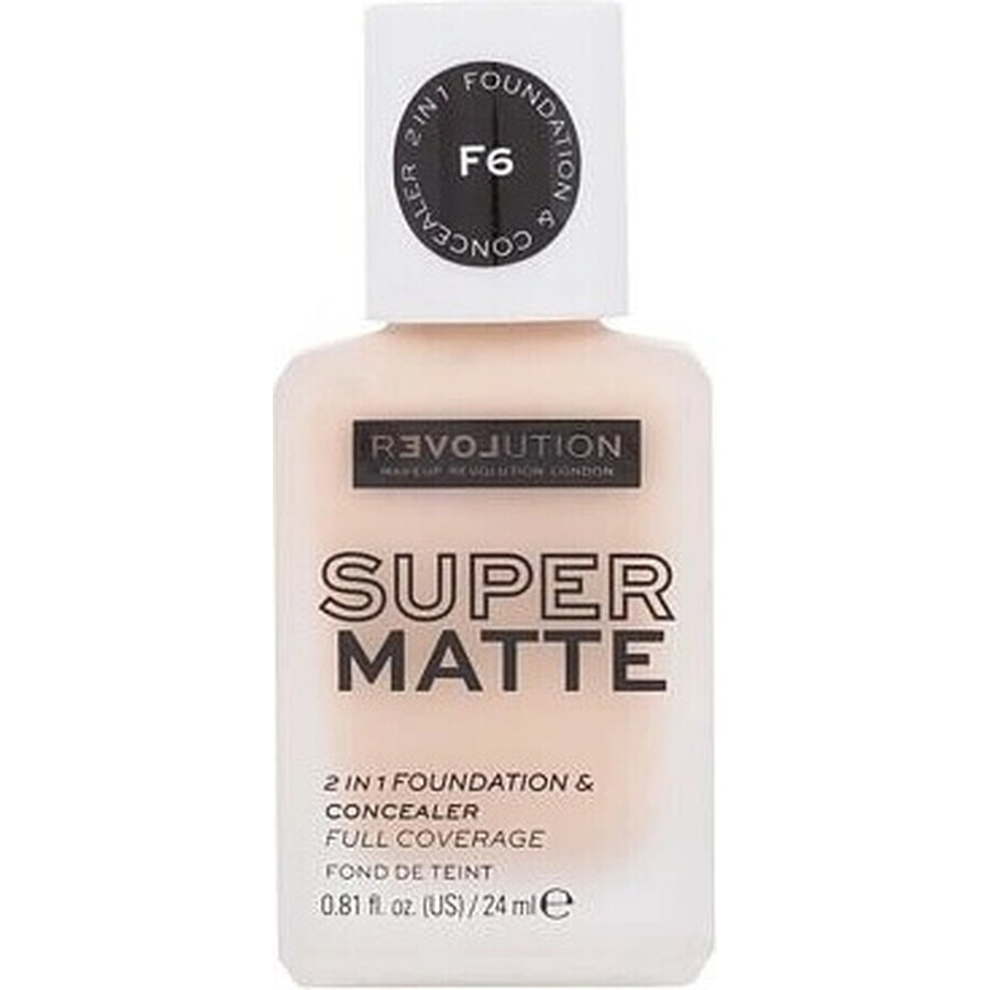 Revolution Relove, Base de Maquillaje Supermatte F6, maquillaje 1×24 ml, maquillaje