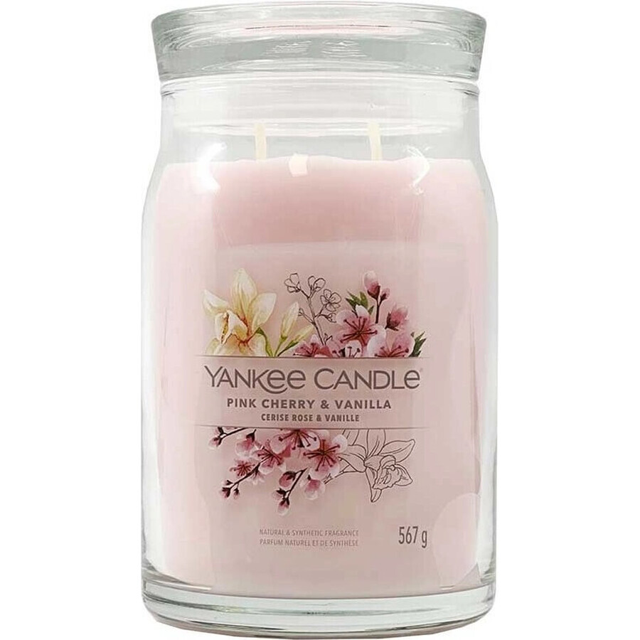 Yankee Candle Signature lumânare mare Pink Cherry & Vanilla 1×567 g, lumânare parfumată